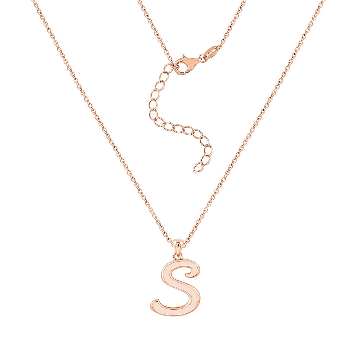 Curly Molten Initial Pendant Necklace