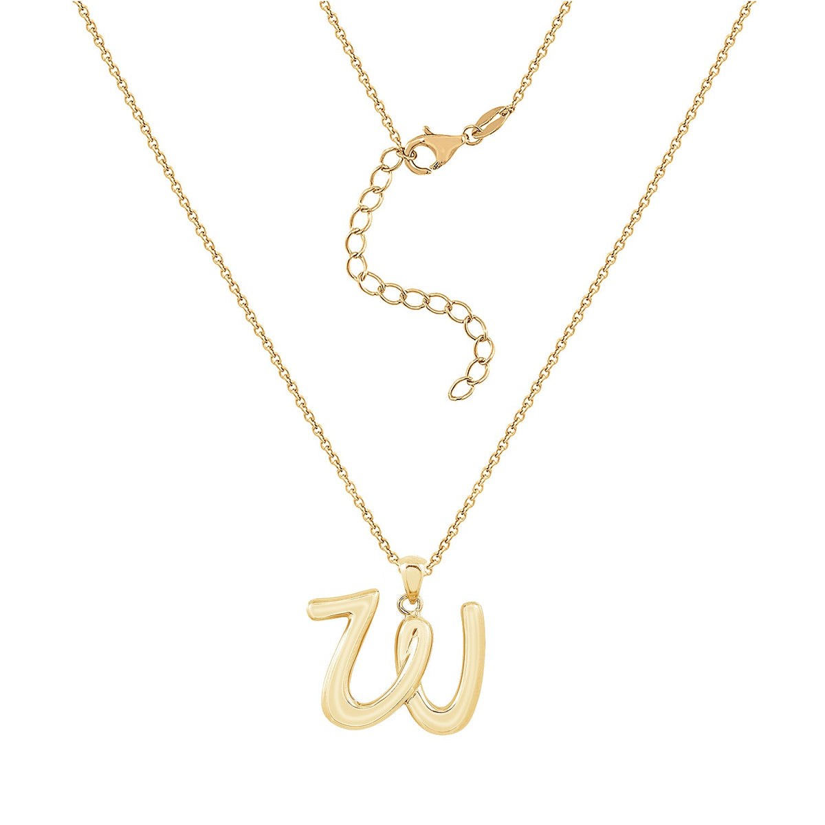Curly Molten Initial Pendant Necklace