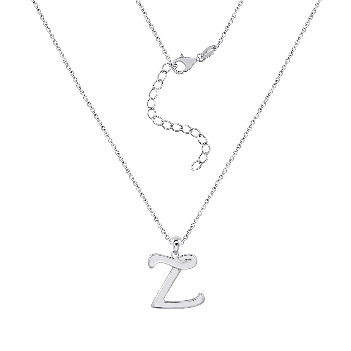 Curly Molten Initial Pendant Necklace