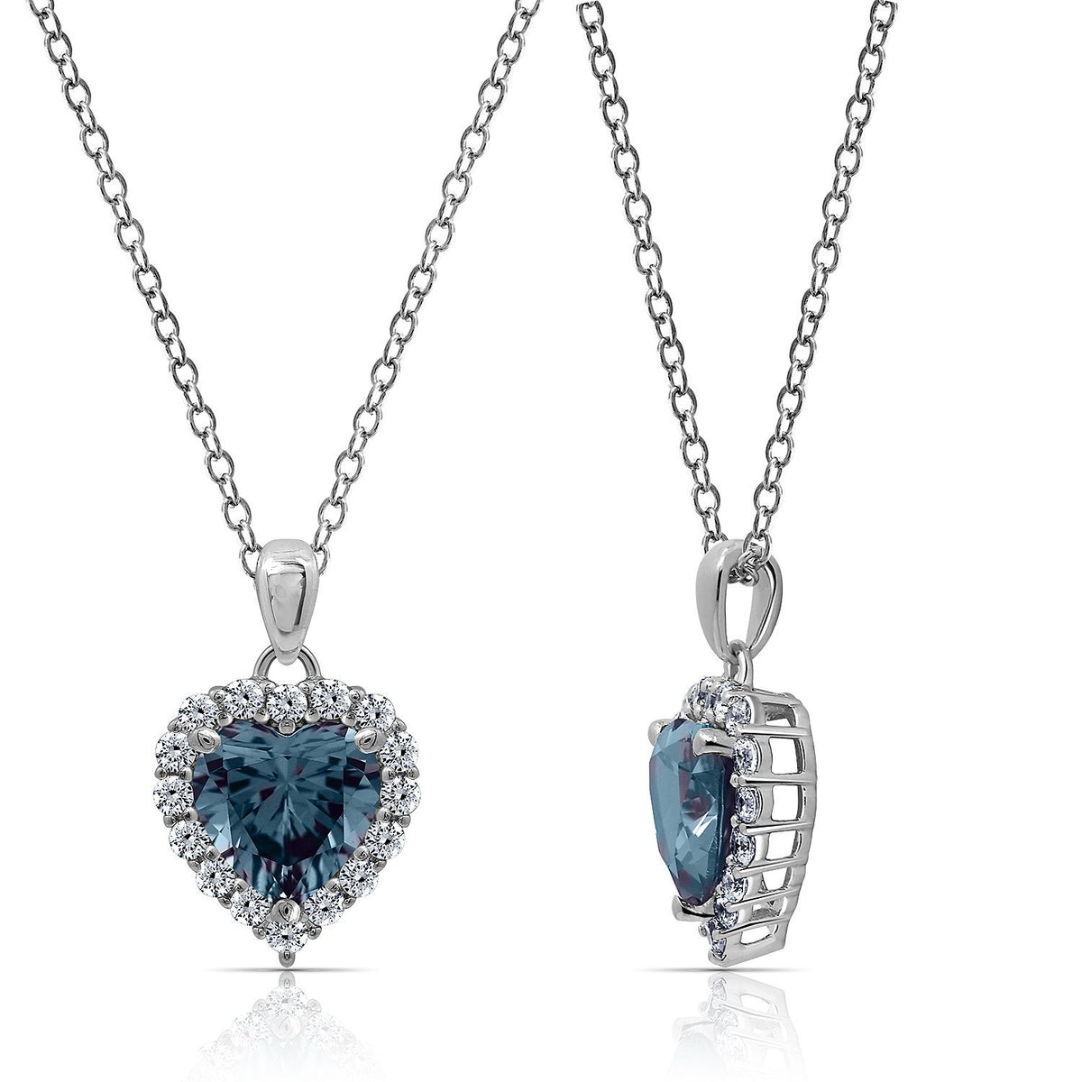 Heart Halo Birthstone Necklace